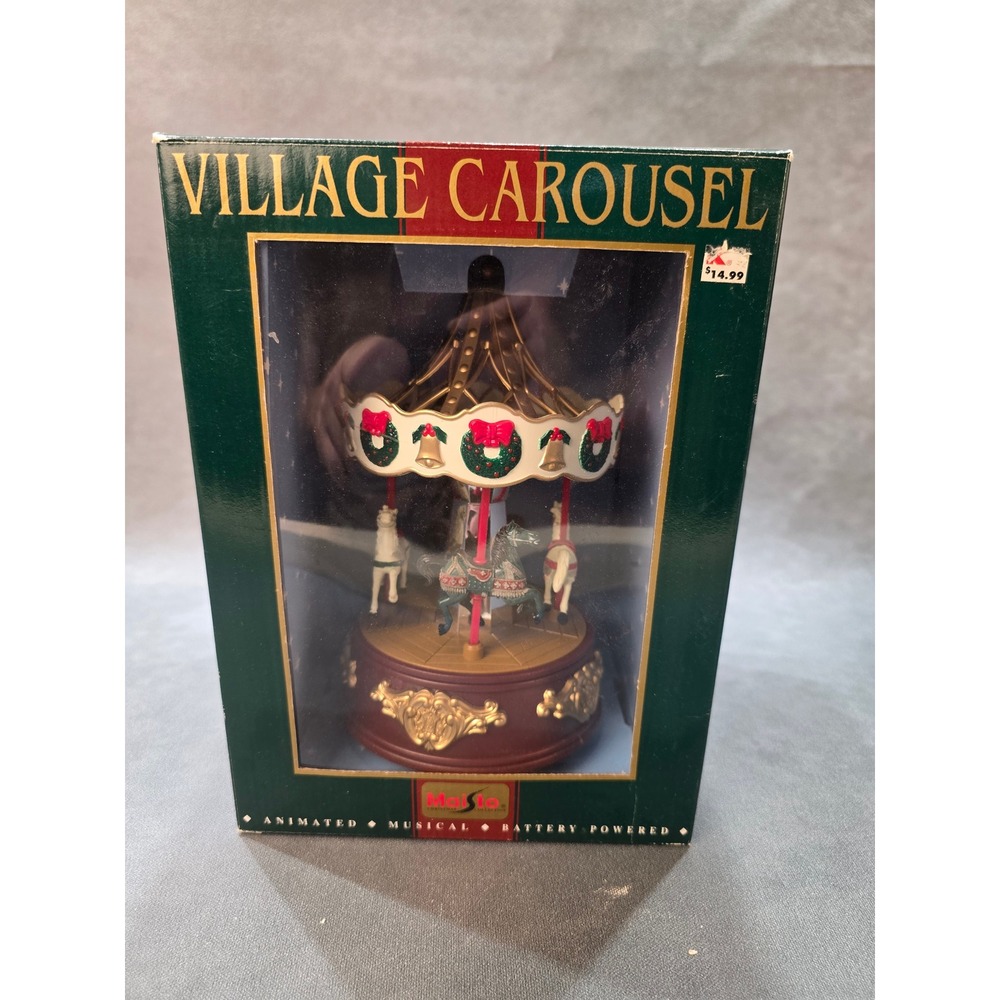 Maisto Village Carousel Christmas Collection Animated Musical 16 Songs Vintage